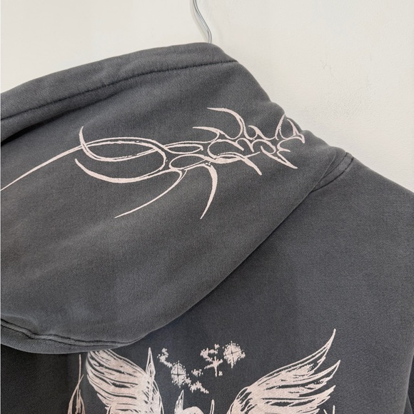Valkyrae Dagger Hoodie Norse Mythology Valkyrie Gray Heavy All Over Print 2023 S - Picture 7 of 13